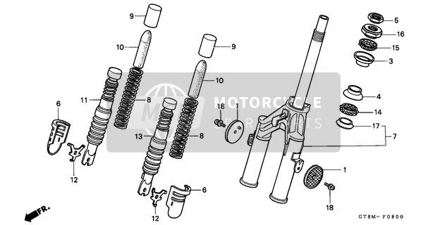 Honda PK50SM 1991 Front Fork for a 1991 Honda PK50SM